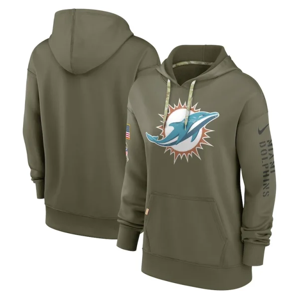 Miami dolphins nike womens salute to service performance pullover hoodie Olive