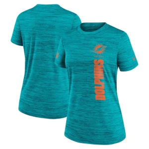 Miami dolphins nike womens sideline velocity performance t shirt Aqua