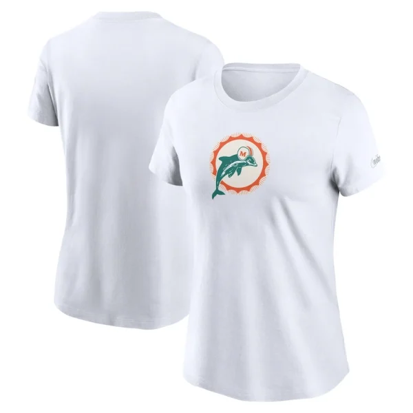 Miami dolphins nike womens throwback primary logo t shirt White