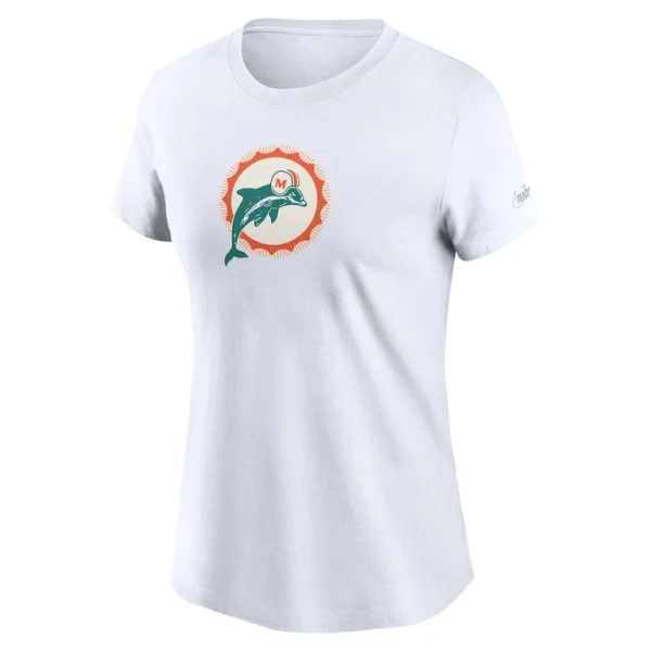 Miami dolphins nike womens throwback primary logo t shirt White S