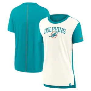Miami dolphins nike womens wordmark tri blend t shirt Creamaqua