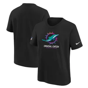 Miami dolphins nike youth 2024 nfl crucial catch t shirt Black