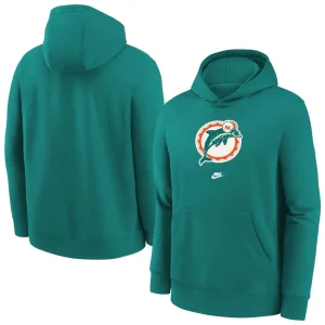 Miami dolphins nike youth rewind club fleece pullover hoodie Aqua