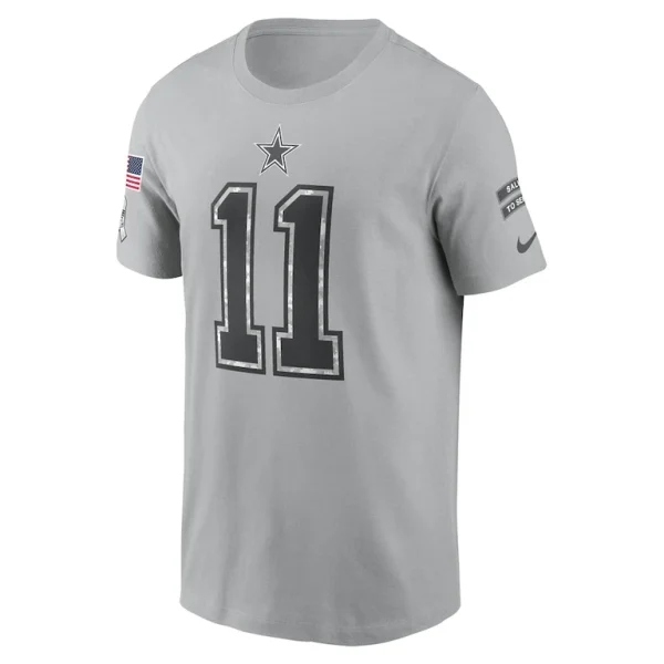 Micah parsons dallas cowboys nike 2024 salute to service name number t shirt Gray M
