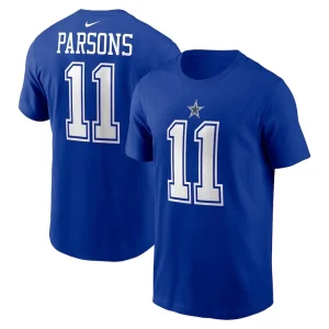 Micah parsons dallas cowboys nike player name number t shirt Royal