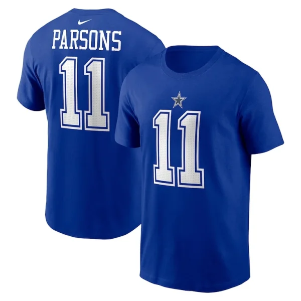 Micah parsons dallas cowboys nike player name number t shirt Royal