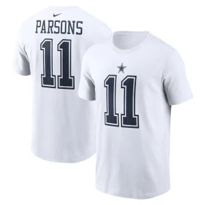 Micah parsons dallas cowboys nike player name number t shirt White