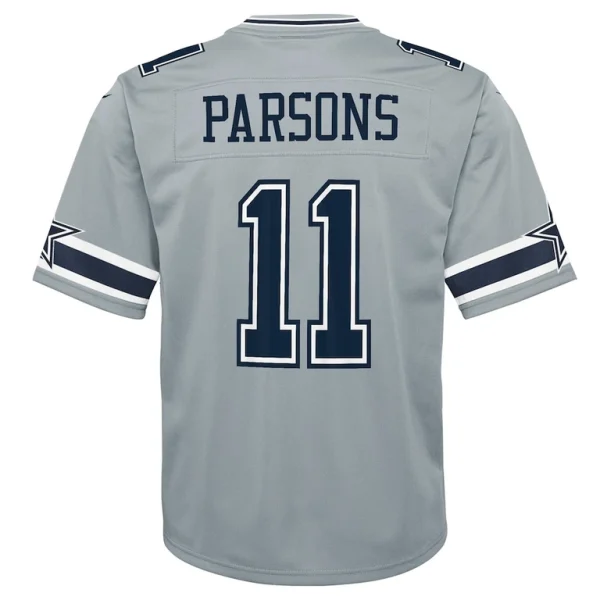 Micah parsons dallas cowboys nike youth inverted game jersey Gray Yth L