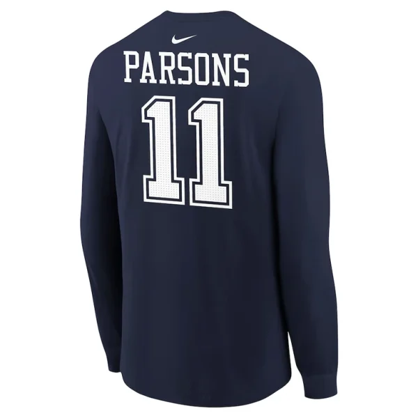 Micah parsons dallas cowboys nike youth player name number long sleeve t shirt Navy Yth L
