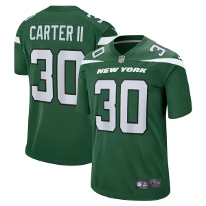 Michael carter ii new york jets nike game jersey Gotham green