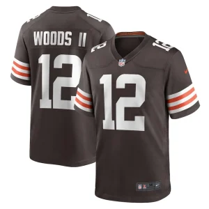 Michael woods ii cleveland browns nike game player jersey Brown