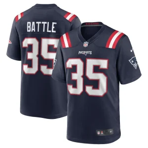 Miles battle new england patriots nike game jersey Navy