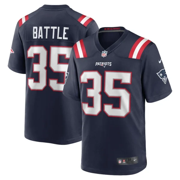 Miles battle new england patriots nike game jersey Navy