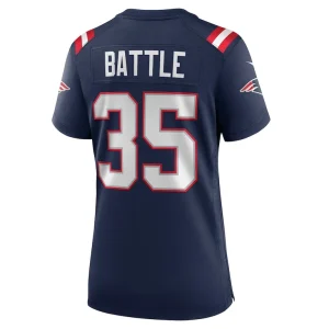 Miles battle new england patriots nike womens game jersey Navy L