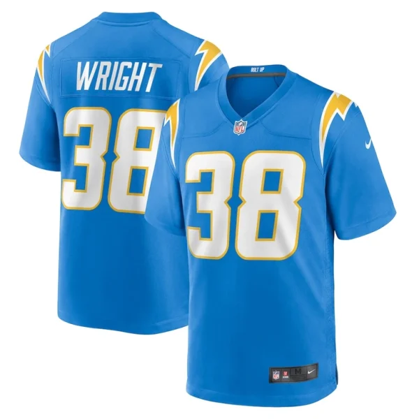 Milton wright los angeles chargers nike game jersey Powder blue