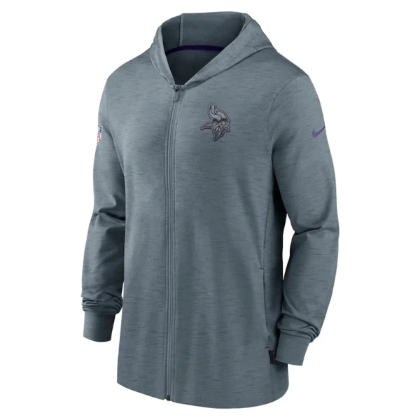 Minnesota vikings nike 202223 sideline pop performance full zip hoodie Gray M