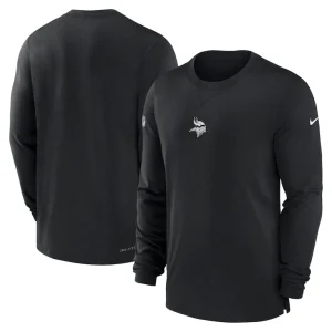 Minnesota vikings nike 2023 sideline performance long sleeve t shirt Black