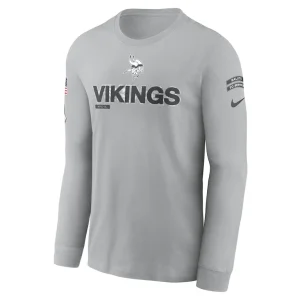 Minnesota vikings nike 2024 salute to service long sleeve t shirt Gray M