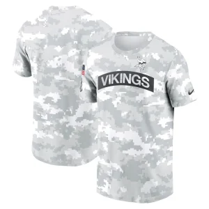 Minnesota vikings nike 2024 salute to service performance t shirt Arctic camo