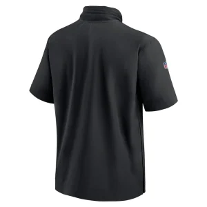 Minnesota vikings nike 2024 sideline coach short sleeve half zip hoodie jacket Black L