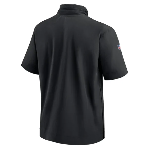 Minnesota vikings nike 2024 sideline coach short sleeve half zip hoodie jacket Black L