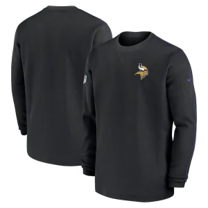 Minnesota vikings nike 2024 sideline coaches long sleeve top Black