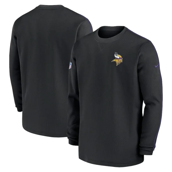 Minnesota vikings nike 2024 sideline coaches long sleeve top Black