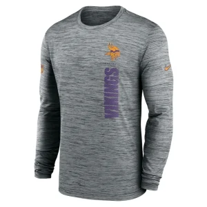 Minnesota vikings nike 2024 sideline velocity performance long sleeve t shirt Gray M