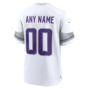 Minnesota vikings nike alternate custom game jersey White L