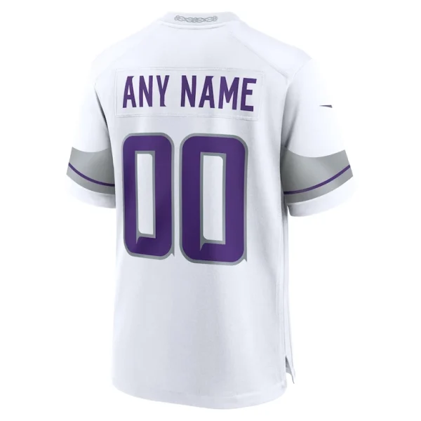 Minnesota vikings nike alternate custom game jersey White L