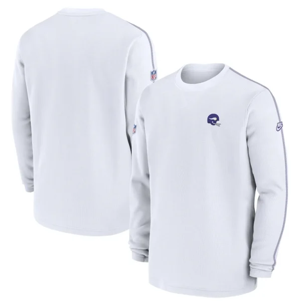 Minnesota vikings nike alternate logo coach long sleeve top White