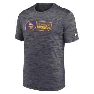 Minnesota vikings nike big tall velocity jock tag performance t shirt Black 2XT