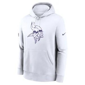 Minnesota vikings nike club fleece pullover hoodie White M