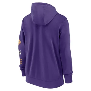 Minnesota vikings nike club full zip hoodie jacket Purple L