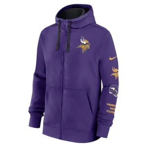 Minnesota vikings nike club full zip hoodie jacket Purple M