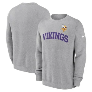 Minnesota vikings nike club pullover sweatshirt Heather gray