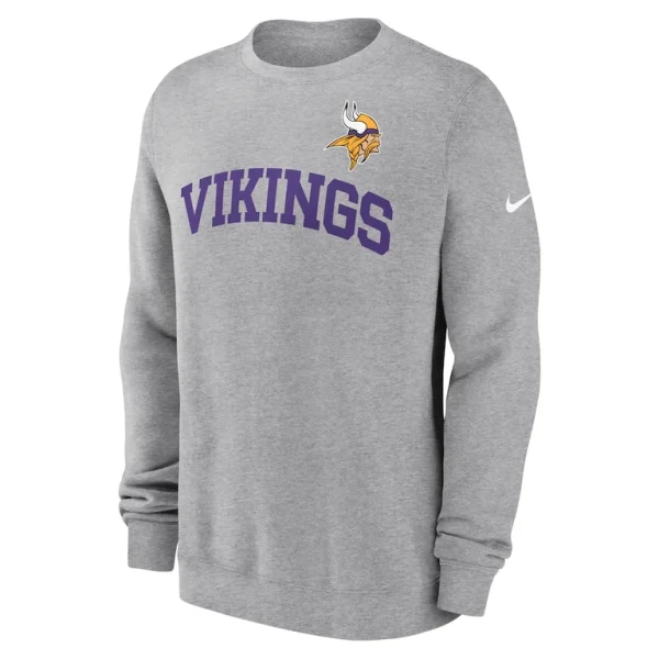 Minnesota vikings nike club pullover sweatshirt Heather gray M