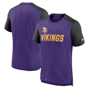 Minnesota vikings nike color block team name t shirt Heathered purpleheathered black