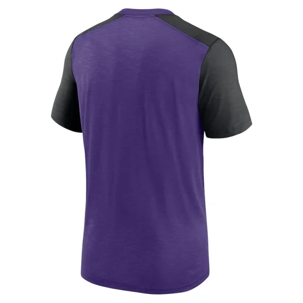 Minnesota vikings nike color block team name t shirt Heathered purpleheathered black L