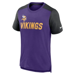 Minnesota vikings nike color block team name t shirt Heathered purpleheathered black M