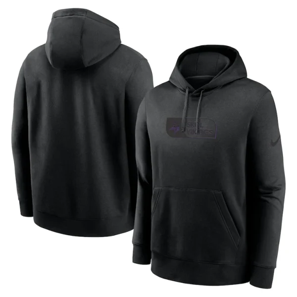 Minnesota vikings nike edge french terry club pullover hoodie Black