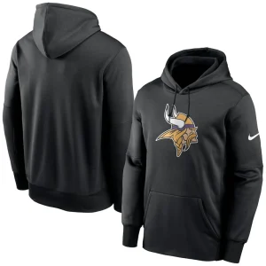 Minnesota vikings nike fan gear primary logo performance pullover hoodie Black
