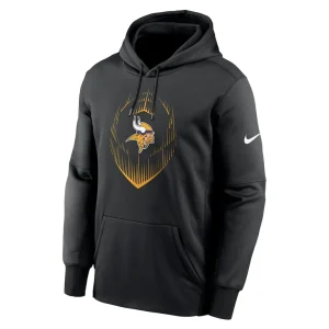 Minnesota vikings nike icon performance pullover hoodie Black M