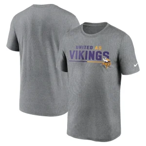 Minnesota vikings nike legend team shoutout performance t shirt Heather gray