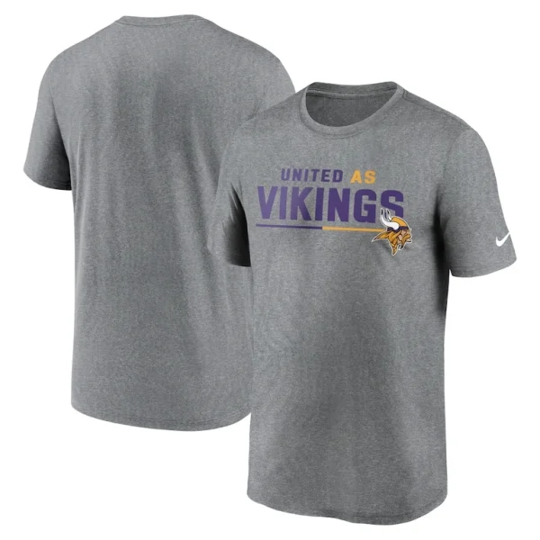 Minnesota vikings nike legend team shoutout performance t shirt Heather gray