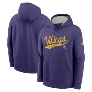 Minnesota vikings nike rewind club logo pullover hoodie Purple