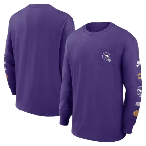 Minnesota vikings nike rewind heavy max 90 pocket long sleeve t shirt Purple