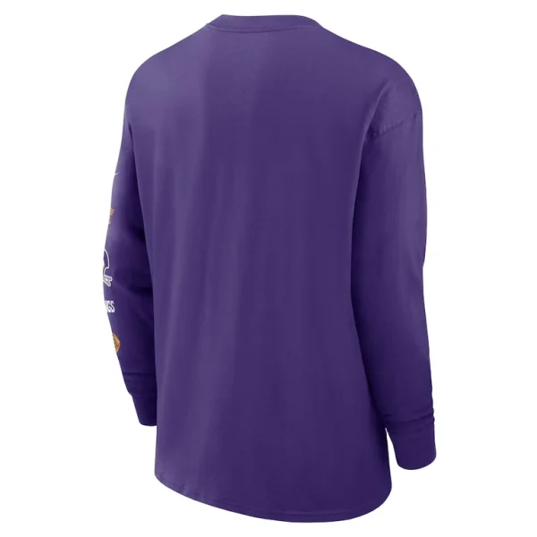 Minnesota vikings nike rewind heavy max 90 pocket long sleeve t shirt Purple L