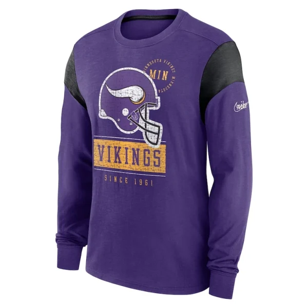 Minnesota vikings nike rewind playback helmet long sleeve t shirt Heather purple M