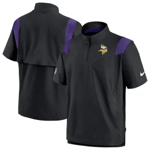 Minnesota vikings nike sideline coaches chevron lockup pullover top Black